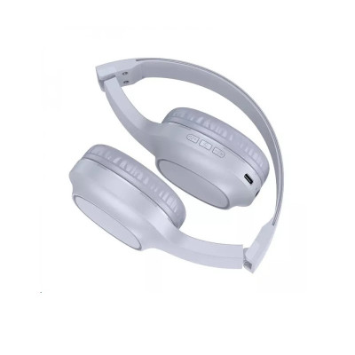 Бездротові накладні навушники HOCO W46 Charm BT headset Light Blue Gray