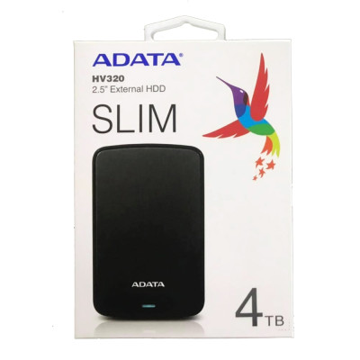 Зовнішній жорсткий диск PHD External 2.5'' ADATA USB 3.2 Gen. 1 HV320 4TB Slim Black
