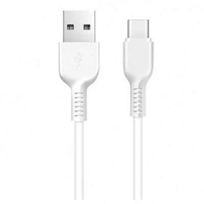 Кабель HOCO X20 USB to Type-C 3A, 1m, PVC, TPE connectors, White Кабель HOCO X20 USB to Type-C 3A, 1m, PVC, TPE connectors, White