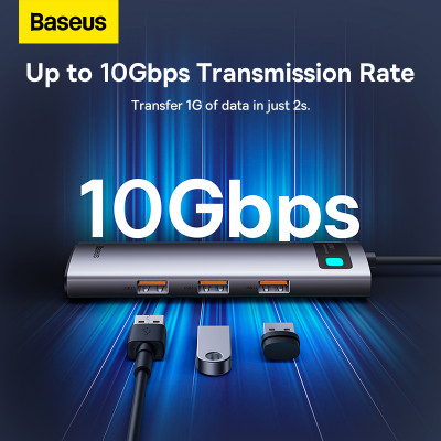 USB-хаб Baseus StarJoy 8-Port Type-C HUB Adapter （Type-C to HDMI4K@60Hz*1+USB3.1*3+PD*1+RJ45*1+SD/TF*1)