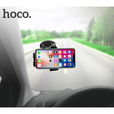 Автотримач для телефона HOCO CA31 cool run suction cup car holder Black