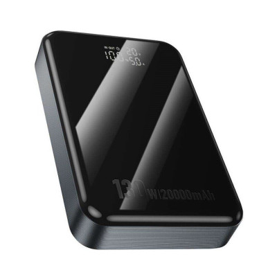 Зовнішній акумулятор HOCO Q30A Fast charge 130W power bank(20000mAh) Metal Gray