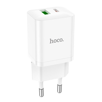 Мережевий зарядний пристрій з кабелем HOCO N28 Founder PD20W+QC3.0 charger set(C to iP) White Мережевий зарядний пристрій з кабелем HOCO N28 Founder PD20W+QC3.0 charger set(C to iP) White
