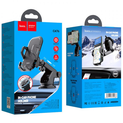 Автодержатель для телефона HOCO CA76 Touareg one-touch center console car holder Black