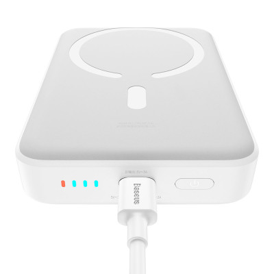Зовнішній акумулятор Baseus Magnetic Mini Wireless Fast Charge Power Bank 10000mAh 30W  White