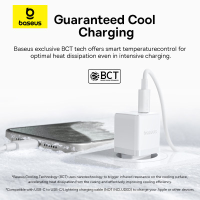 Мережевий зарядний пристрій Baseus Palm Fast Charger C+U 30W EU Moon White