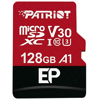 Карта пам'яті microSDXC (UHS-1 U3) Patriot EP Series 128Gb class 10 V30 (R-100MB/s, W-80MB/s) (adapter SD) Карта пам'яті microSDXC (UHS-1 U3) Patriot EP Series 128Gb class 10 V30 (R-100MB/s, W-80MB/s) (adapter SD)