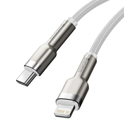 Кабель Baseus Cafule Series Metal Data Cable Type-C to iP PD 20W 2m White Кабель Baseus Cafule Series Metal Data Cable Type-C to iP PD 20W 2m White
