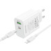 Мережевий зарядний пристрій з кабелем BOROFONE BA106A Stellar PD20W+QC3.0 charger set (C to iP) (EU) White Мережевий зарядний пристрій з кабелем BOROFONE BA106A Stellar PD20W+QC3.0 charger set (C to iP) (EU) White
