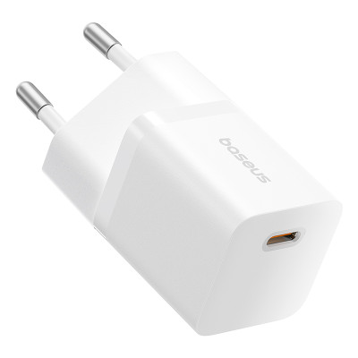 Мережевий зарядний пристрій з кабелем Baseus GaN5 Fast Charger (mini) 1C 25W EU Moon White (with: Fast Charging Data Cable Type-C) Мережевий зарядний пристрій з кабелем Baseus GaN5 Fast Charger (mini) 1C 25W EU Moon White (with: Fast Charging Data Cable Type-C)
