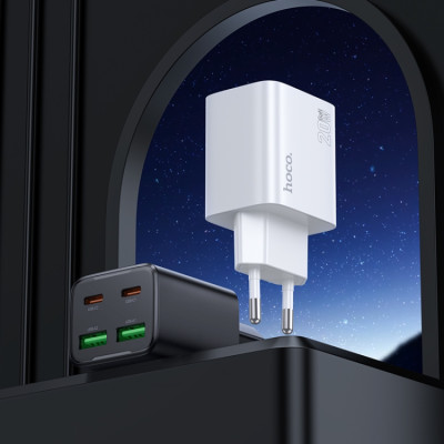 Мережевий зарядний пристрій HOCO N55 Fundador four-port PD20W(2C2A) charger Black Мережевий зарядний пристрій HOCO N55 Fundador four-port PD20W(2C2A) charger Black