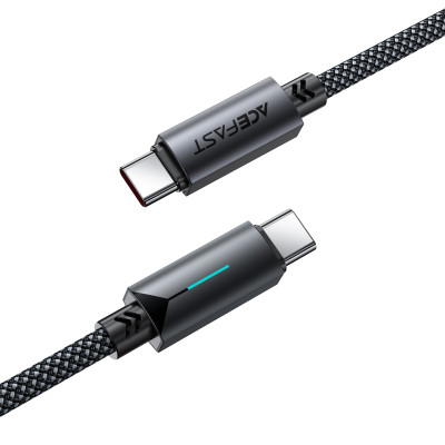 Кабель ACEFAST C19-03, Type-C to Type-C, 60W, 1.2m, Nylon Braid, Aluminum Alloy connectors, Black