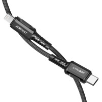 Кабель ACEFAST C1-01 Type-C to iP 3A, 1.2m, nylon, aluminum connectors, Black Кабель ACEFAST C1-01 Type-C to iP 3A, 1.2m, nylon, aluminum connectors, Black