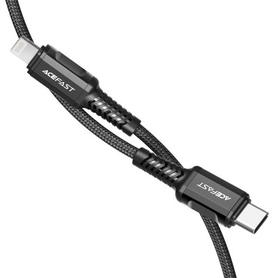 Кабель ACEFAST C1-01 Type-C to iP 3A, 1.2m, nylon, aluminum connectors, Black Кабель ACEFAST C1-01 Type-C to iP 3A, 1.2m, nylon, aluminum connectors, Black
