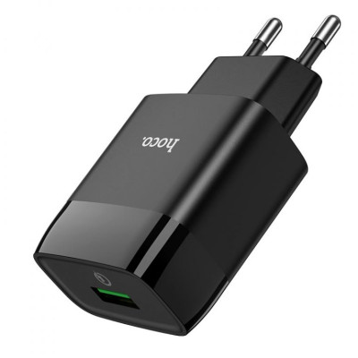 Мережевий зарядний пристрій HOCO C72Q Glorious single port QC3.0 charger 18W Black Мережевий зарядний пристрій HOCO C72Q Glorious single port QC3.0 charger 18W Black