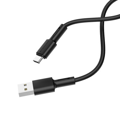 Кабель BOROFONE BX31 USB to Type-C 3A, 1m, silicone, TPE connectors, Black Кабель BOROFONE BX31 USB to Type-C 3A, 1m, silicone, TPE connectors, Black