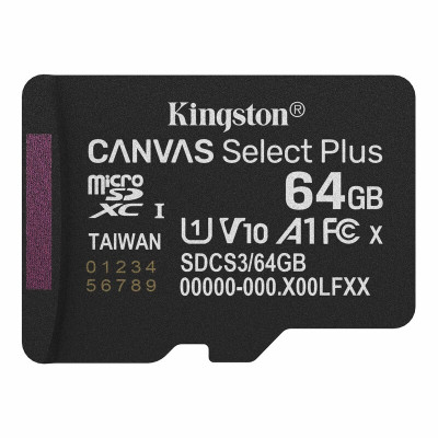 Карта пам'яті microSDXC (UHS-1) Kingston Canvas Select Plus Gen3 64Gb class 10 А1 (R-100MB/s)