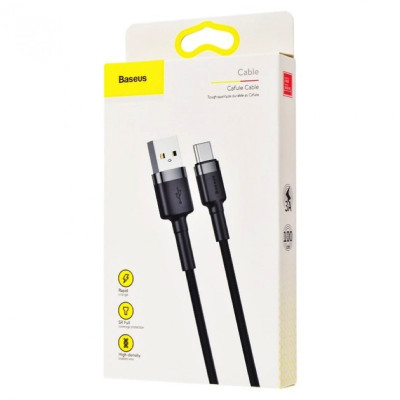 Кабель Baseus Cafule Cable USB For Type-C 3A 1m Gray+Black Кабель Baseus Cafule Cable USB For Type-C 3A 1m Gray+Black