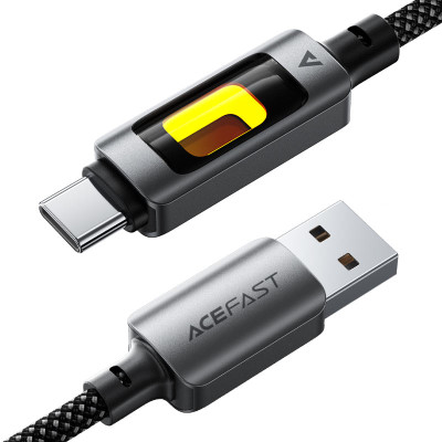 Кабель ACEFAST C21-04 USB-A to USB-C fantasy color series braided Charging data cable Black Кабель ACEFAST C21-04 USB-A to USB-C fantasy color series braided Charging data cable Black