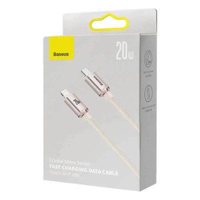 Кабель Baseus Crystal Shine Series Fast Charging Data Cable Type-C to iP 20W 1.2m Pink Кабель Baseus Crystal Shine Series Fast Charging Data Cable Type-C to iP 20W 1.2m Pink