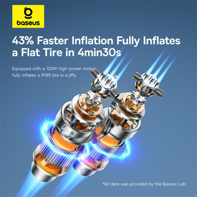 Автомобільний насос Baseus SuperMini Mega Series Double Cylinder Air Inflator Cluster Black