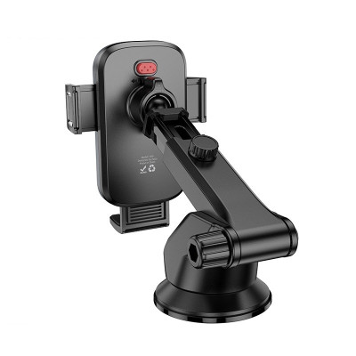 Автотримач для телефона HOCO H79 Vista push-type car holder (center console) Black Metal Gray