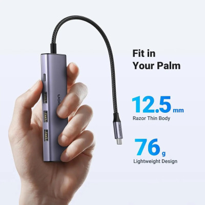 USB-хаб UGREEN CM511 USB-C To HDMI+3*USB 3.0 A+PD Power Converter