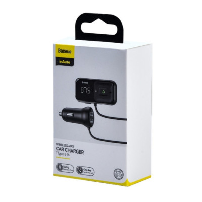 АЗП з FM-модулятором Baseus T Shaped S-16 Car Bluetooth MP3 Player Black АЗП з FM-модулятором Baseus T Shaped S-16 Car Bluetooth MP3 Player Black