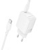 Мережевий зарядний пристрій з кабелем BOROFONE BN26 Fuente single-port PD20W charger set (C to C) (EU) White Мережевий зарядний пристрій з кабелем BOROFONE BN26 Fuente single-port PD20W charger set (C to C) (EU) White