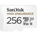 Карта пам'яті microSDXC (UHS-1 U3) SanDisk High Endurance 256Gb class 10 V30 (100Mb/s) (adapterSD)