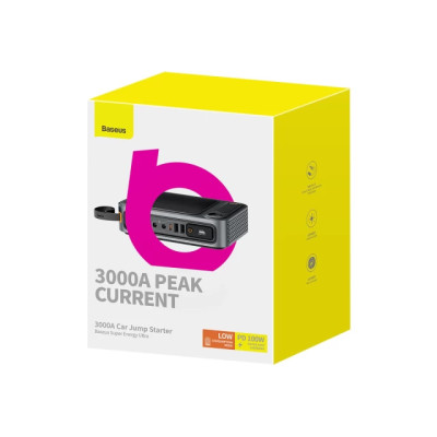 Автомобільний пуско-зарядний пристрій Baseus Super Energy Ultra Jump Starter 3000A Cluster Black Автомобільний пуско-зарядний пристрій Baseus Super Energy Ultra Jump Starter 3000A Cluster Black