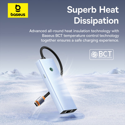 USB-хаб Baseus UltraJoy Series 5-Port HUB Space Grey（Type-C to USB3.0*3+RJ45*1+PD*1）