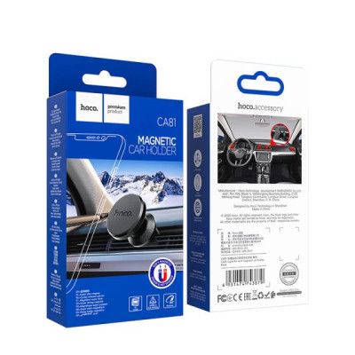 Автотримач для телефона HOCO CA81 Ligue Air vent magnetic car holder Black Автотримач для телефона HOCO CA81 Ligue Air vent magnetic car holder Black