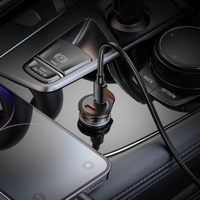 Автомобільний зарядний пристрій HOCO NZ16 Rigorous single port PD30W car charger set(C to iP) Metal Grey Автомобільний зарядний пристрій HOCO NZ16 Rigorous single port PD30W car charger set(C to iP) Metal Grey