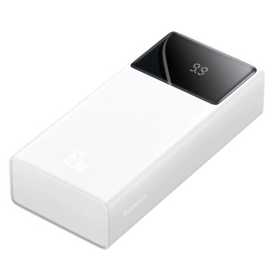 Зовнішній акумулятор Baseus Star-Lord Digital Display Fast Charging Power Bank 30000mAh 65W Moon White（With Simple Series Charging Cable USB to Type-C