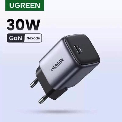 Мережевий зарядний пристрій UGREEN CD319 USB-C GaN Fast Charger 30W EU (Space Gray)(UGR-90666) Мережевий зарядний пристрій UGREEN CD319 USB-C GaN Fast Charger 30W EU (Space Gray)(UGR-90666)