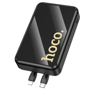 Внешний аккумулятор HOCO Q37A Graceful 22.5W+PD20W power bank with two cables(20000mAh) Black