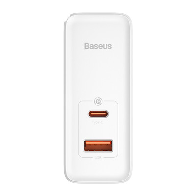 Мережевий зарядний пристрій Baseus GaN5 Pro Fast Charger C+U 100W EU White (With Mini White Cable Type-C to Type-C 100W(20V/5A) 1m White）