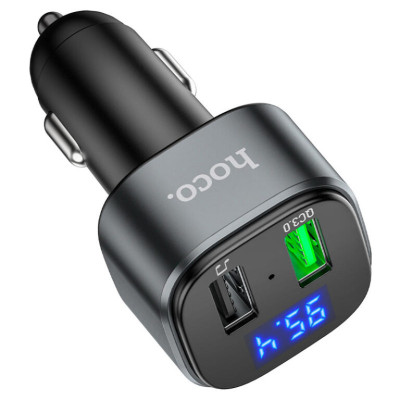 АЗП з FM-модулятором HOCO E67 Fighter QC3.0 18W car BT FM transmitter Black АЗП з FM-модулятором HOCO E67 Fighter QC3.0 18W car BT FM transmitter Black