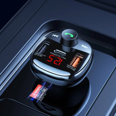 АЗП з FM-модулятором REMAX Lodi Series All-in-One 54.5W PD+QC 2A+1C Fast Car Charge RCC331 Black АЗП з FM-модулятором REMAX Lodi Series All-in-One 54.5W PD+QC 2A+1C Fast Car Charge RCC331 Black
