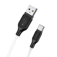 Кабель BOROFONE BX42 USB to Type-C 3A, 1m, silicone, TPE connectors, White Кабель BOROFONE BX42 USB to Type-C 3A, 1m, silicone, TPE connectors, White