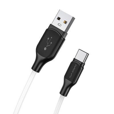 Кабель BOROFONE BX42 USB to Type-C 3A, 1m, silicone, TPE connectors, White Кабель BOROFONE BX42 USB to Type-C 3A, 1m, silicone, TPE connectors, White