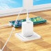 Мережевий зарядний пристрій з кабелем BOROFONE BA21A Pro Long journey single port PD20W charger set(C to C) White