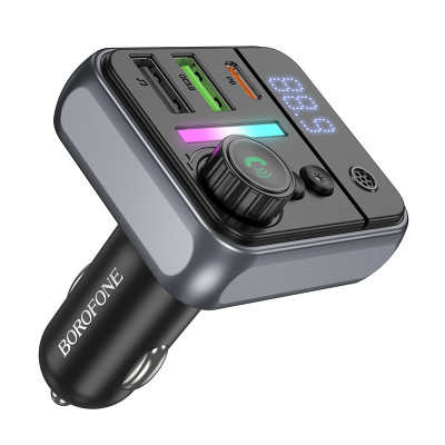 АЗП з FM-модулятором BOROFONE BC50  Ascenso PD20W+QC3.0 car BT FM transmitter Black