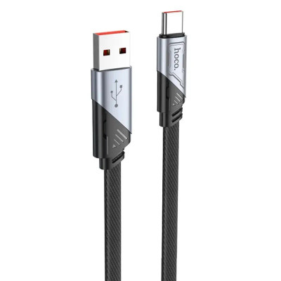 Кабель HOCO U119 USB to Type-C 5A, 1.2m, nylon, aluminum connectors, Black Кабель HOCO U119 USB to Type-C 5A, 1.2m, nylon, aluminum connectors, Black