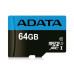 Карта пам'яті microSDXC (UHS-1) A-DATA Premier 64Gb Class 10 A1 (R-100Mb/s)  (adapter SD)