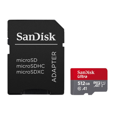 Карта пам'яті microSDXC (UHS-1) SanDisk Ultra 512Gb class 10 A1 (150Mb/s) (adapter SD) Карта пам'яті microSDXC (UHS-1) SanDisk Ultra 512Gb class 10 A1 (150Mb/s) (adapter SD)