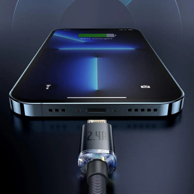 Кабель Baseus Crystal Shine Series Fast Charging Data Cable USB to iP 2.4A 1.2m Black Кабель Baseus Crystal Shine Series Fast Charging Data Cable USB to iP 2.4A 1.2m Black