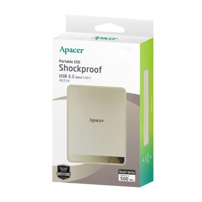 Портативний SSD Apacer AS724 512 GB USB 3.2 Gen.2 Type-C Read/Write 500MB/s Cream