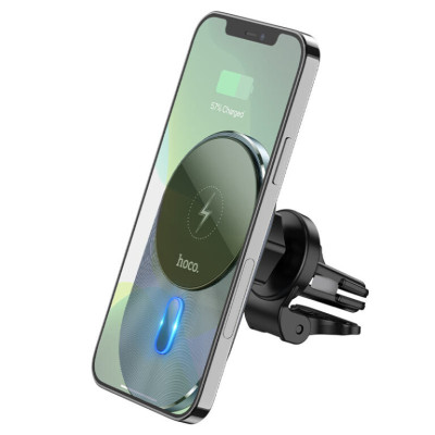 Автотримач для телефона з БЗП HOCO CA91 Magic magnetic wireless fast charging car holder Gray Автотримач для телефона з БЗП HOCO CA91 Magic magnetic wireless fast charging car holder Gray